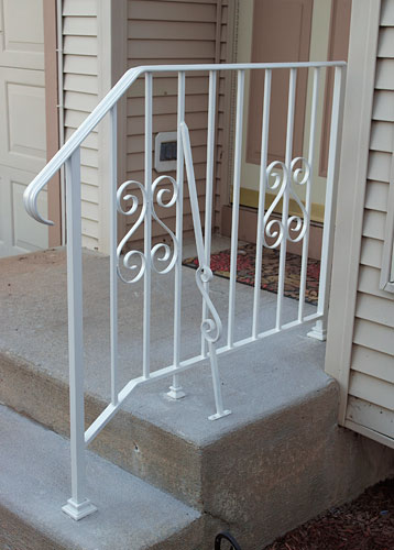 Heavy Duty Wrought Iron Railing with Side Brace