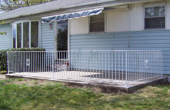 Straight Wrought Iron Railing with Return