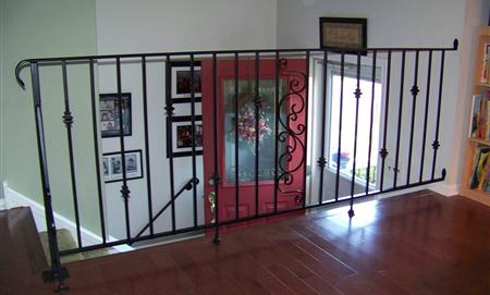 Wrought Iron Railing in Living Room